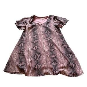 Carmela boutique Pink Snake Print ruffle flowy Dress